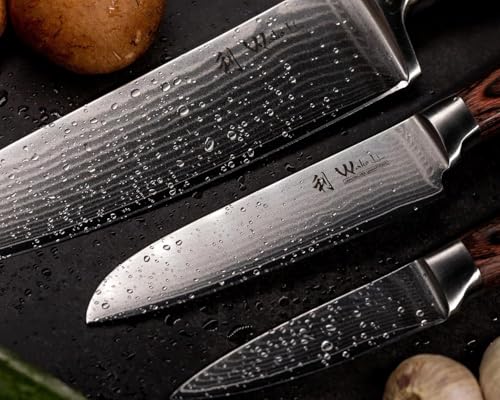 Image of Wakoli EDIB Small Santoku Knife, 4.7-Inch Damascus Santoku Kitchen Knife