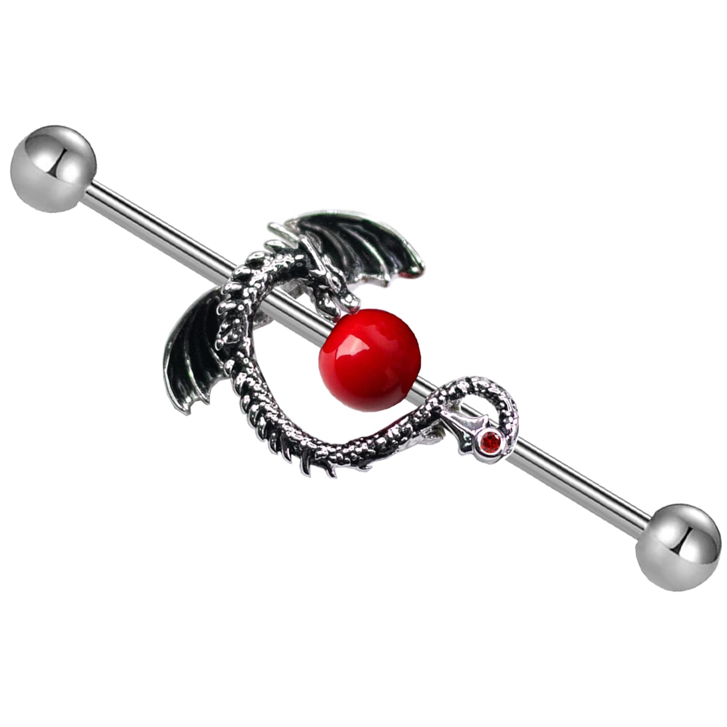 FLOGWE 14G/16G 316L Industrial Barbell Cartilage Earring Surgical Steel Industrial Barbell Cartilage Earring Body Piercing Jewelry for Women Mens