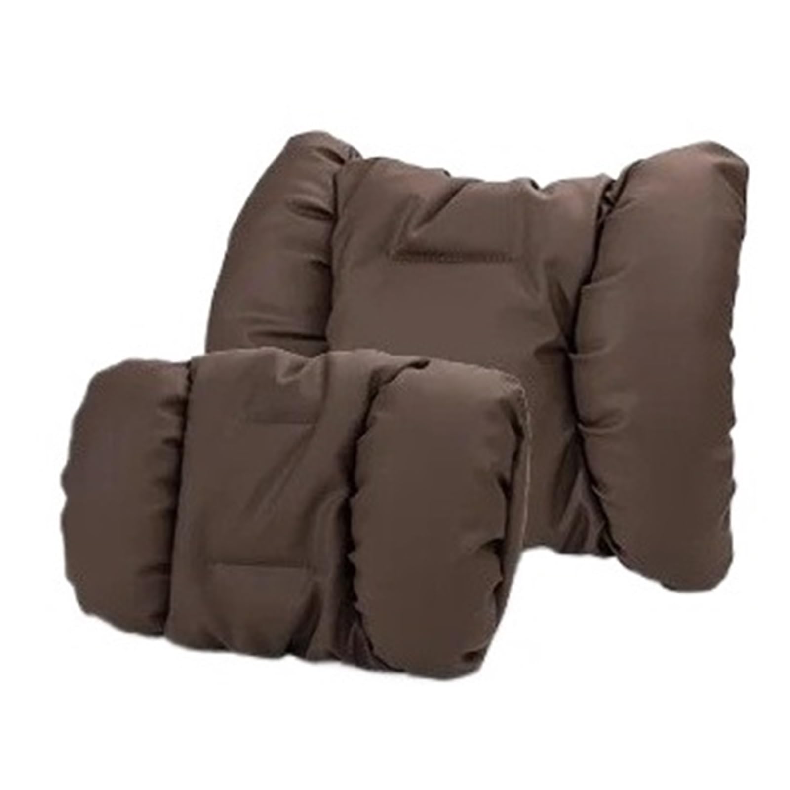 POAWUDJA Car Pillow Car Neck Pillow Backrest Breathable Fit For Mercedes Maybach For Audi Headrest Removable Cover(Headrest+lumbar [Chestnut Brown])