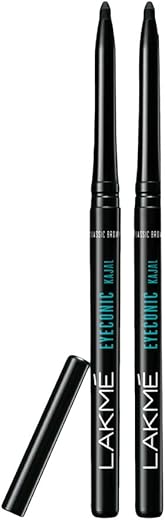 LAKMÃ Eyeconic Kajal Twin Pack, Black, 0.35g with 0.35g, Matte Finish