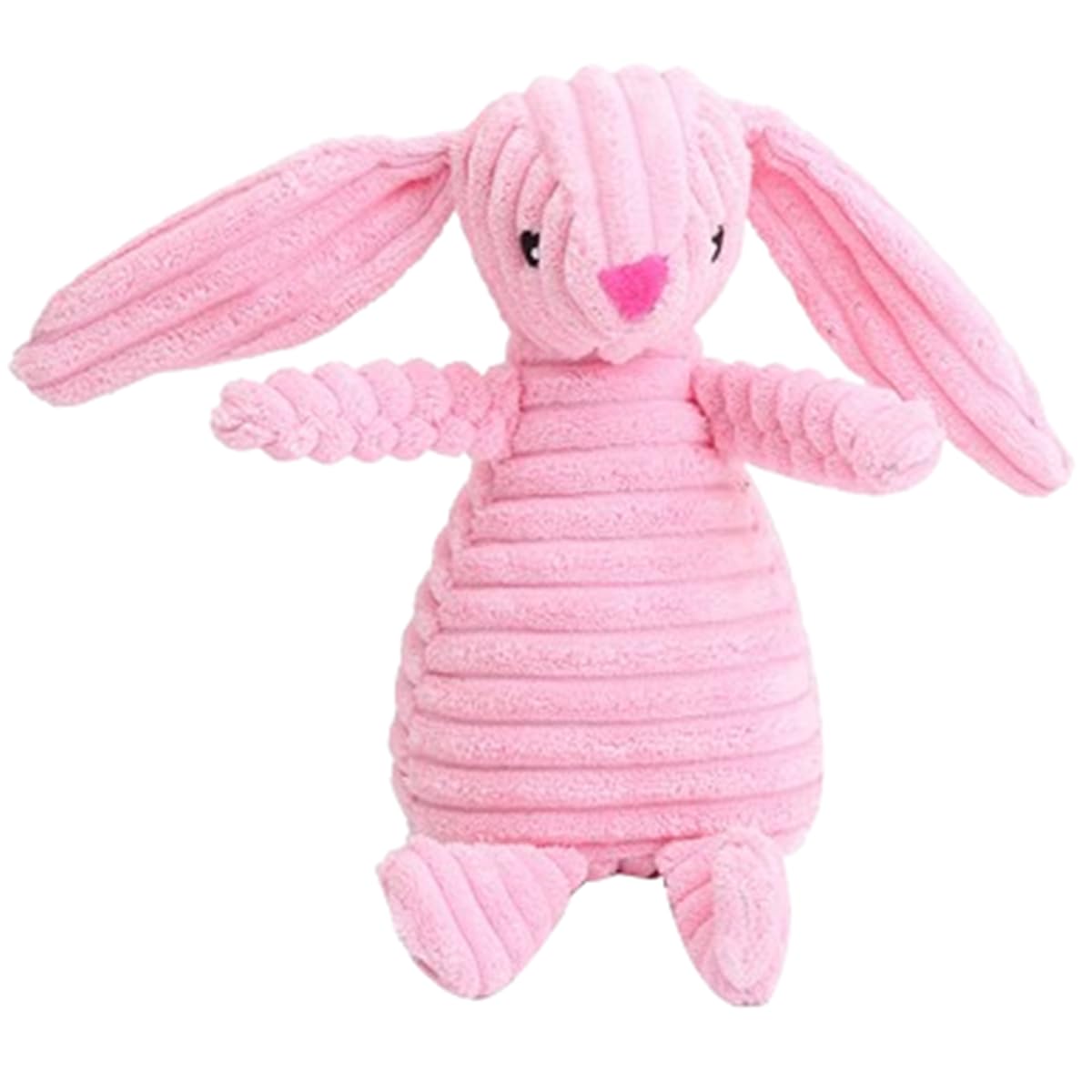 TIKSON Dog Toy Stuffed Animal Rabbit Plush Squeaking Pet Toy Cute Funny Chew for Puppies Pink Bunny
