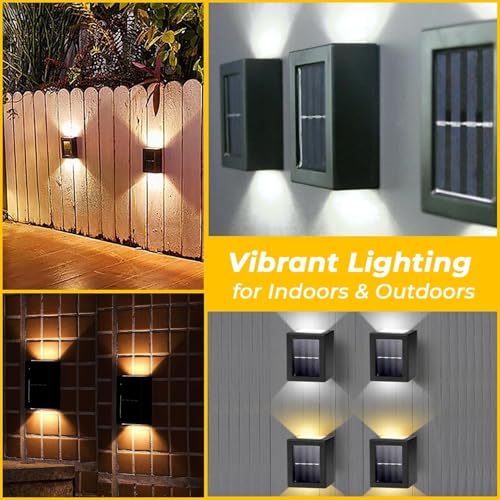 Image of KoFee Solar Wall Light Exterior Porch Lights Fence Fixture Deck Patio Decor Water Resistant Modern Sconce for Outdoor Backyard Garden (Pack of 1)
