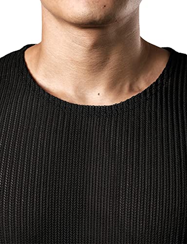 JOGAL Men's Mesh Fitted Sleeveless Muscle Tank Top4