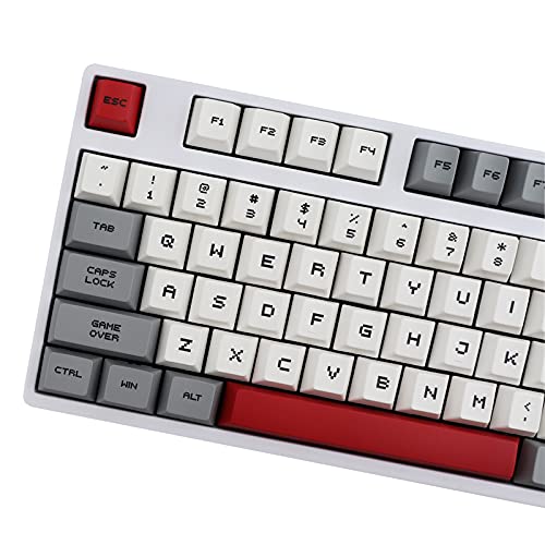 JakeTsai Keycaps, PBT Keycaps 114 Teclas Tinte Sublimación Pixel Keycap con Extractor para Interruptor de Perfil de Cereza Teclados Mecánicos