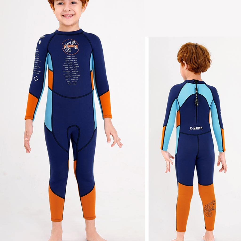 Combinaison de Plongée pour Enfants, Garçons et Filles, en Néoprène Thermique, Une Pièce, Manches Longues, Résistante, Séchage Rapide, Idéale pour Le