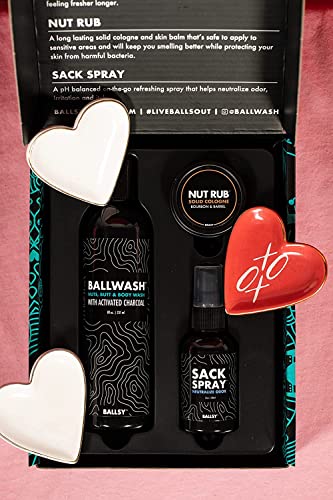 Ballsy Nuts About You Sack Pack, Men's Fresh Kit, Gift for Valentine's Day, Includes Ballwash, Sack Spray and NutRub, Sun & Surf