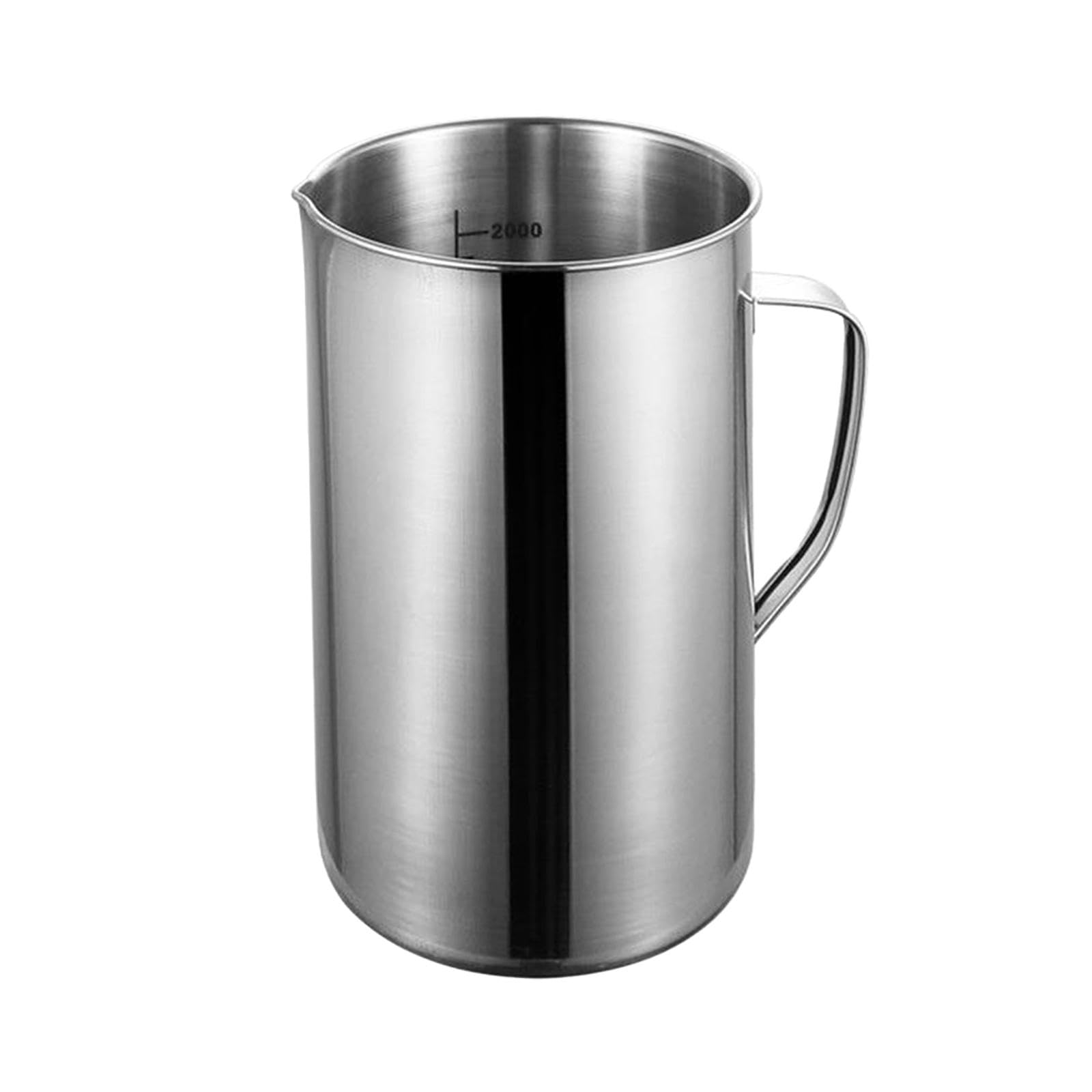 Misurino in Acciaio, Misurino per Liquidi Multiuso da 2 Litri per Cucina, Pasticceria, Cottura, Brocca Dosatrice, per caffè Espresso.