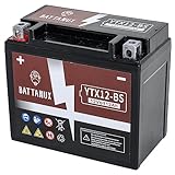 Battanux YTX12-BS Batterie & Motorradbatterie, versiegelt SLA/AGM 12V12Ah...