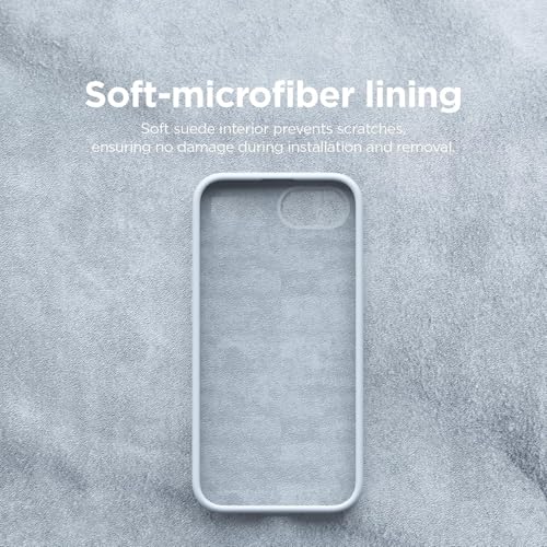 Image of DIZORO Compatible with iPhone 17e / iPhone 16e Case 6.1 inch Liquid Silicone 3 Layers Full Covered Soft Gel Rubber Phone Case,Shockproof Protective Cover with Anti-Scratch Microfiber Lining-Mist Blue