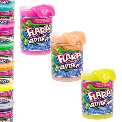 JA-RU Flarp Glitter Putty (3 Units Assorted Color) Colorful Scented Fidget Putty for Kids. Squishy & Sensory Noise Putty. Stress Relief Toy. Slime Party Favors. 339-3p