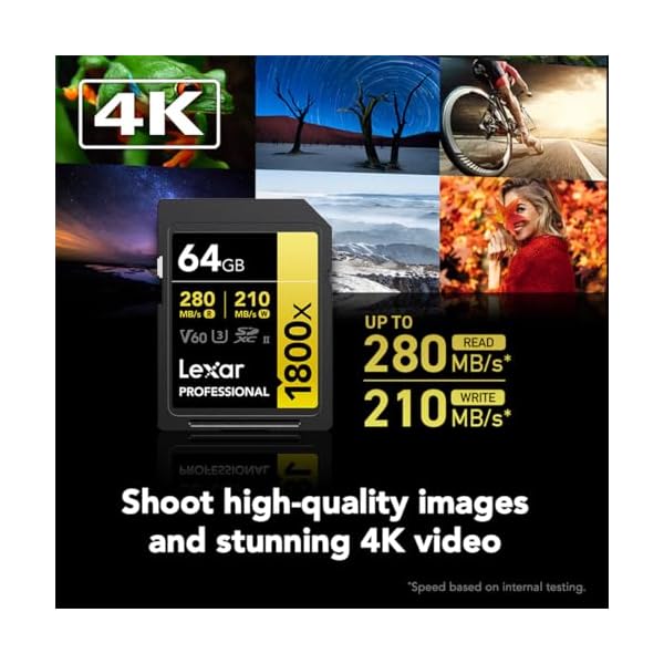 Lexar Gold Series Professional - Tarjeta de memoria SDXC UHS-II de 1800 x 64 GB - Image 5