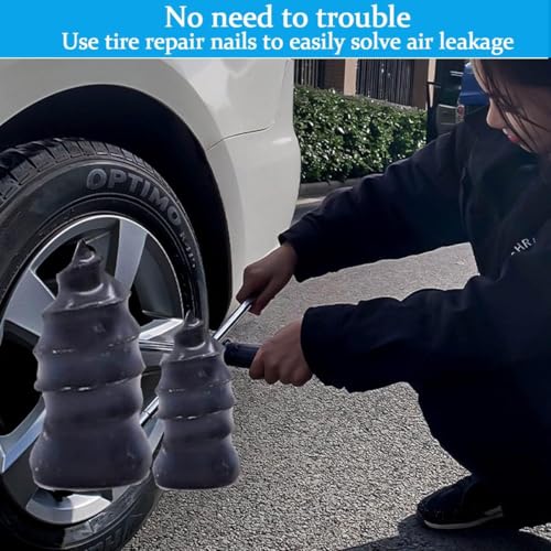 Image of COOFANDY 20 Pcs Tyre Repair Kit Rubber Nails, Car Puncture Repair Kit with Tubeless Tyre Repair Kit, Universal Tire Repair Fast Repair Nail for Auto Car Motorcycle