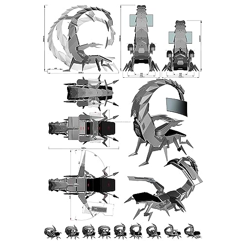 Adjustable Swivel Bionic Gaming Chair, Integrated Computer Space Capsule Chair, Ergonomic High Comfort E-Sports Chair, with LED Support 5 Screens - Image 8