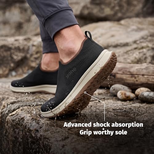 Image of YOHO Men's Walking Shoes Esteem | Lightweight, Extra Soft Cushioned Insole Slip Ons with Shock Absorbing Sole | Casual Without Lace Sneakers for All Day wear, Running and Jogging