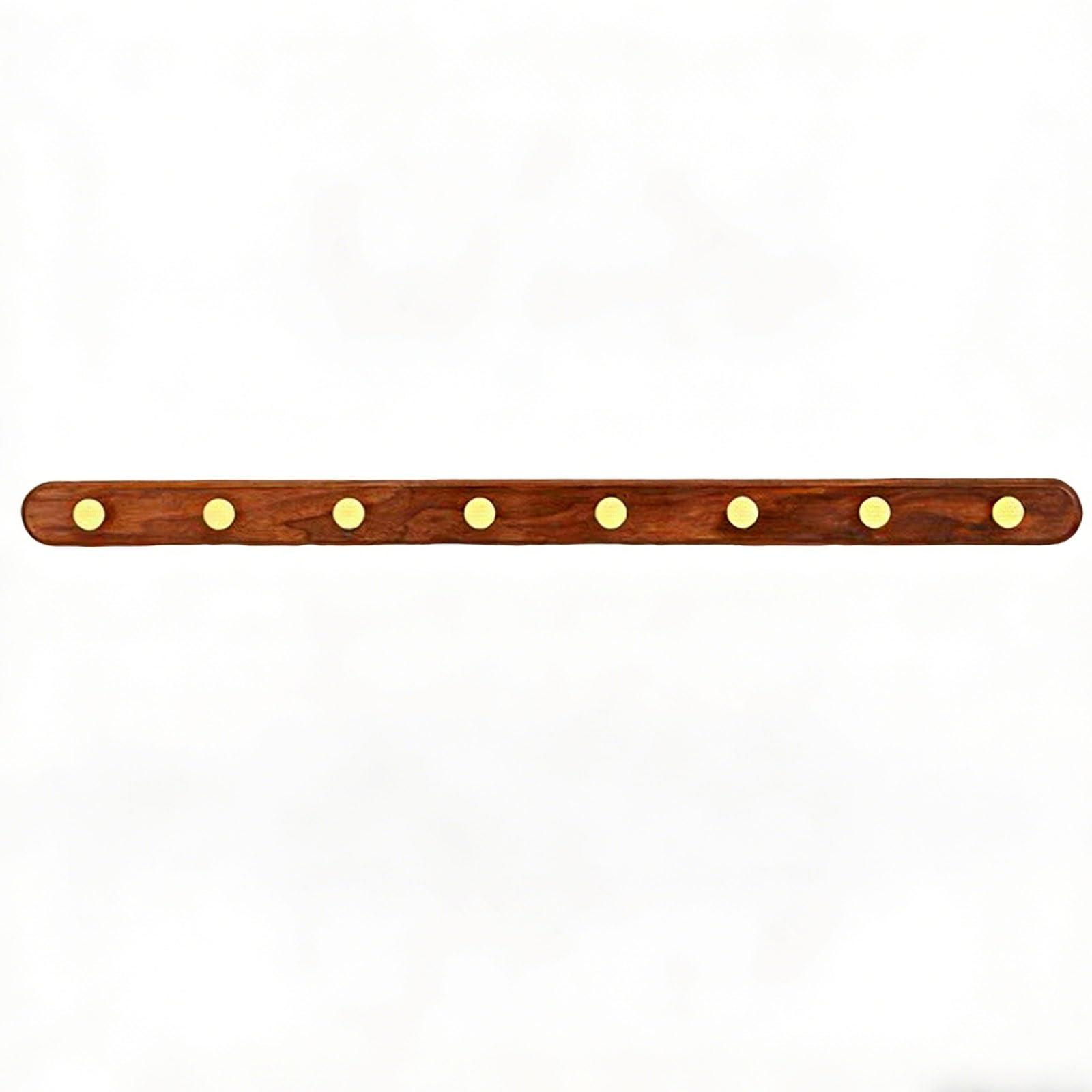 Genérico Perchero de Pared de Madera de Nogal Negro con Ganchos de Cobre Puro ganchos decorativos modernos de abrigo, para baño dormitorio ropa mochila, natural resistentes(Black walnut,8 hooks*80cm)