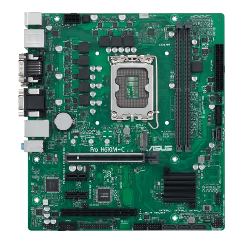 PRO H610M-C CSM Scheda Madre mATX, Intel H610, LGA1700, DDR5, PCI 5.0, LAN Intel 1Gb, Realtek 7.1 Surround, 1xM.2, 4xSATA 6GB/s, USB 3.2 Gen 2,  Control Center Express, Nero - Scheda madre - Immagine 1