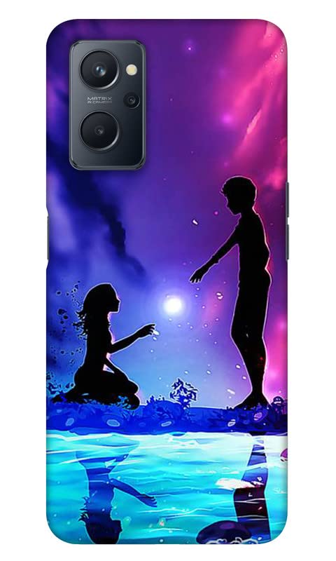 Grey Cloud India Couple Under Moon Shade Back Cover for Realme 9i (Poly Carbonate | Purple)