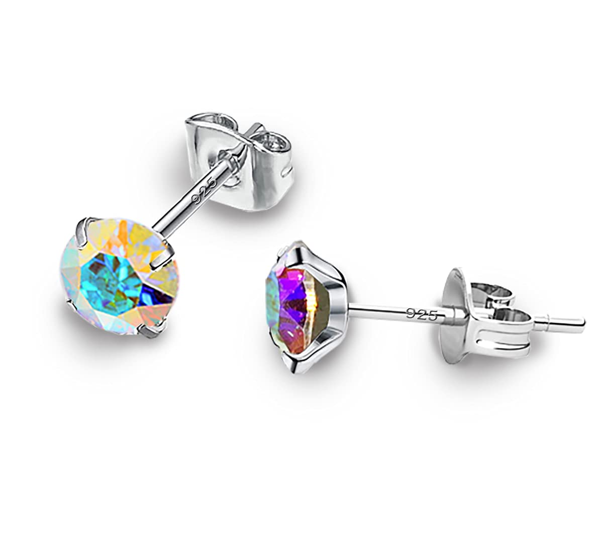 Sunnyshopday035 Sparle Crystal.925 Sterling Silver Earring Stud with Gift Box,Men Women…