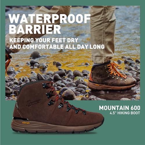 Image of Danner Mountain 600 Leaf Gore-Tex Hiking Boots for Men - Ortholite Tripe Density Footbed - Waterproof Quick Dry Barrier - Vibram SPE Midsole - Full Grain Leather Upper - Traction Outsole
