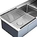 BAI 1233 Stainless Steel 16 Gauge Kitchen Sink Handmade 48-inch Top Mount Single Bowl with Drainboard