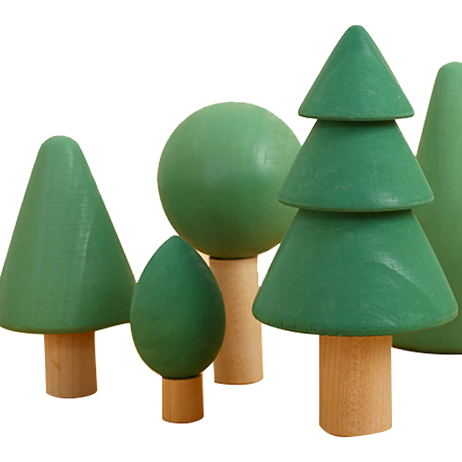 7 Piezas Bloques de Madera Apilables Juguetes Educativos Juego de Aprendizaje para Niños Forma de Material Infantil Función Decorativa Adecuado, Verde