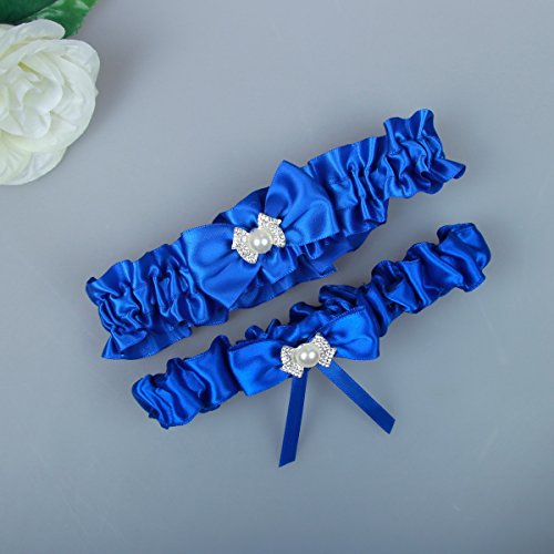 Buy MerryJuly Royal Blue Wedding Bridal Garter Belt Set Plus M(1418