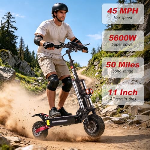 Image of ZO03 Electric Scooter for Adults, 5600w Dual Motors 47 MPH Top Speed, 50 Miles Long Range Off-Road Tires Sport Escooter, Oil Hydraulic Brake & Dual Suspension, Folding Commuter E-Scooter Adults