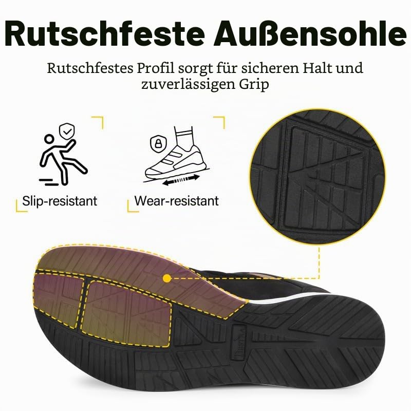 TIESTRA Herren-Sneaker Weit mit Doppel-Klettverschluss, Größe 42-46