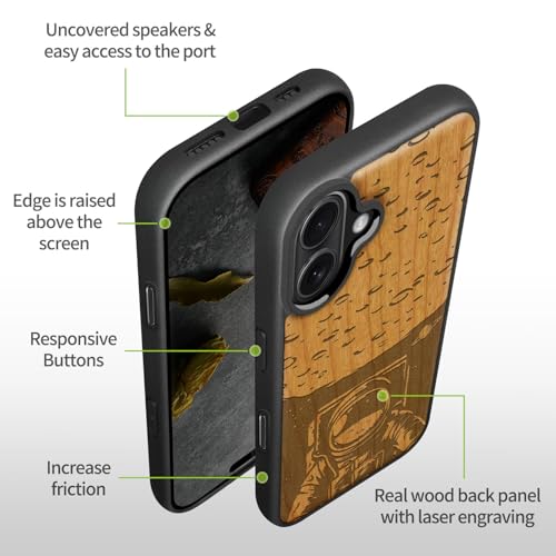 Coque bois iPhone 17 antichoc compatible MagSafe étui Apple 17 bois - 7