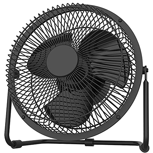 Battery Operated Desk Fan with Timer, 4 Speeds with Upgraded Strong Airflow, 9 Inch Rechargeable Table Fan for Home Camp - Detailed View