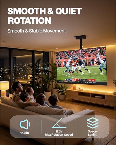 Image of TOPSKY Motorized Ceiling TV Mount with 150 Swivel for 32-85 Inch TVs