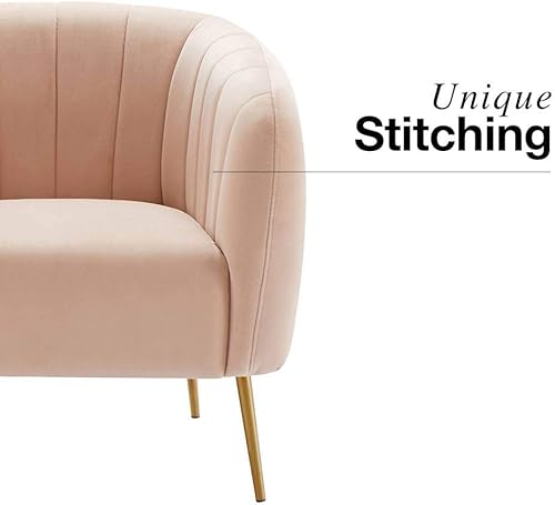 Miniatura 7 de eLuxurySupply Modern Channel Accent - Sillón tapizado con tela resistente a las manchas, cojín de espuma de alta densidad de alta calidad para una