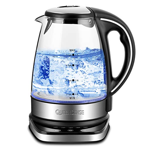 Queen Sense Electric Kettle, 1500W 1.8 Quarts Water Boiler with 5-Temperature Setting 12-Hour