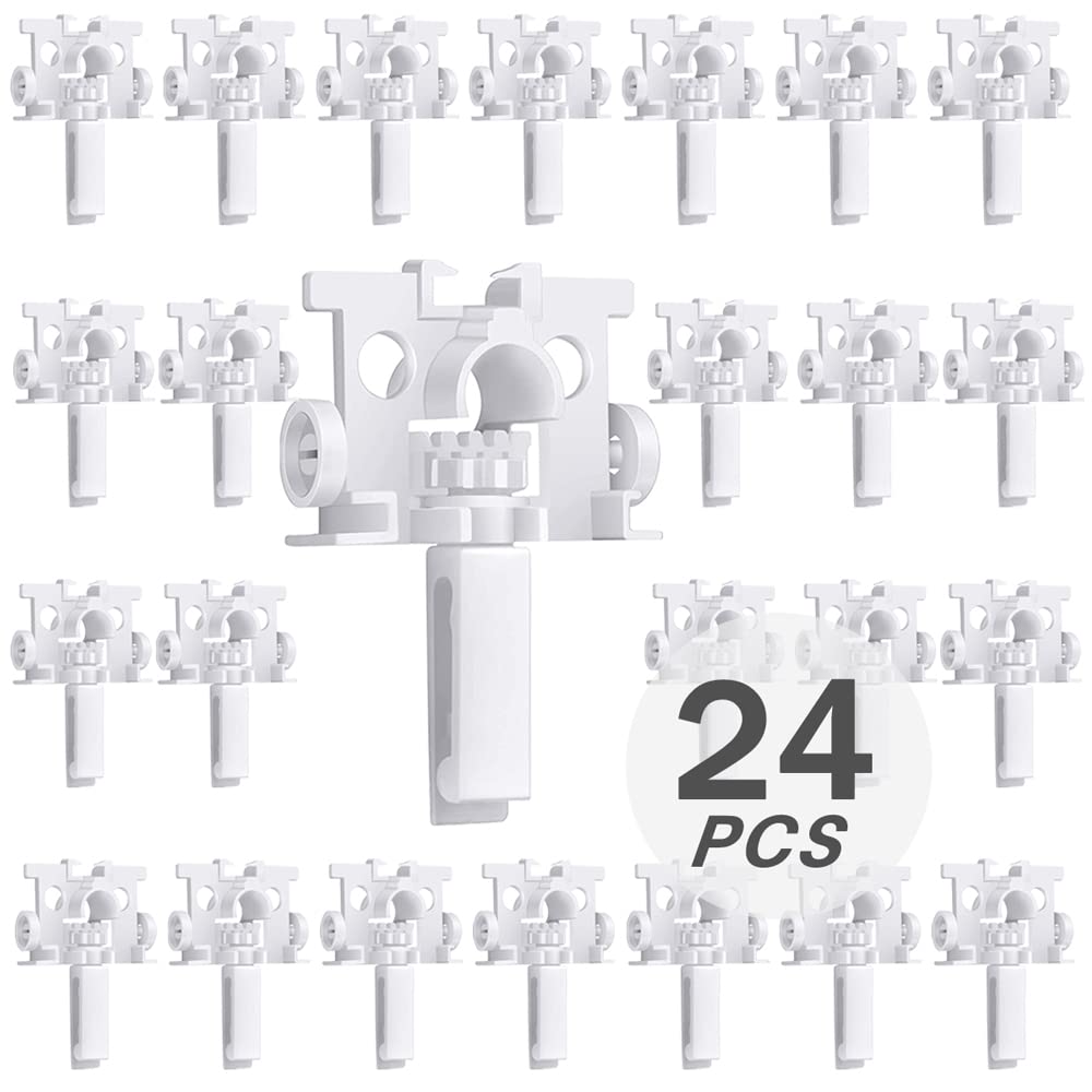 Smatagee 24 Pcs Vertical Blind Repair Carrier with Stem Vertical Blinds Repair Kit White Blinds Replacement Parts Vertical Blinds Curtain Accessories