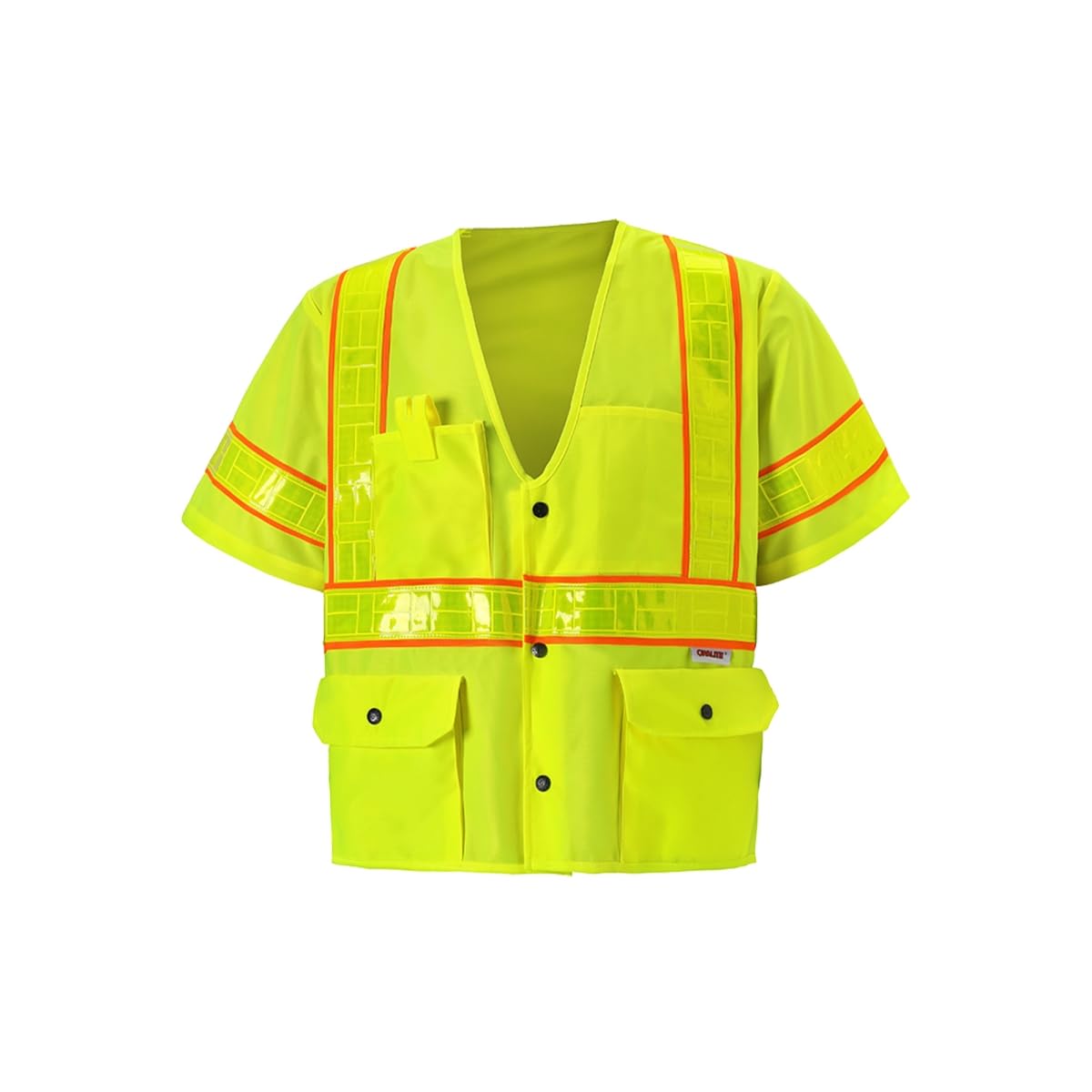 2W International S8148C-3 XL Class 3 Zipper Front Oralite High-Viz Vest Lime - Extra Large