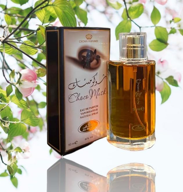 Pack of 6- Choco Musk Eau De Parfum, Natural Spray Unisex Fragrance, Arabian Chocolate and Musk Scent, 1.65 Fl Oz each, Luxury Perfume from UAE