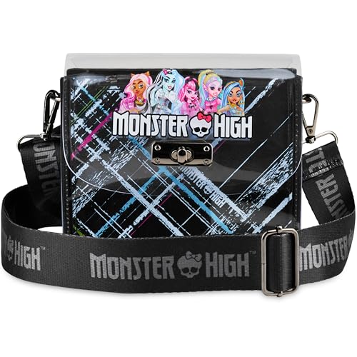 Get Trend Monster High Sac Bandoulière Fille avec Porte Monnaie, Petite Sacoche à Bandoulière avec Sangle Réglable, Cadeau Fille (Noir Monster High)