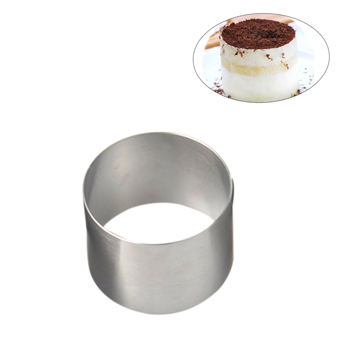 Cabilock Stainless Steel Round Cake Food Grade Pastry Ring for Mousse Baking Layering Versatile Tool for Chefs Home Bakers Easy to Clean