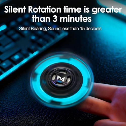 Image of Fidget Spinners,2 in 1-Tuning Fork Fingertip Fidget Spinner Gifts for Adults Stress Anxiety ADHD Relief Fidgets, Metal Finger Hand Spinner with Luminous, Absorb Solar Light Then Release in Dark
