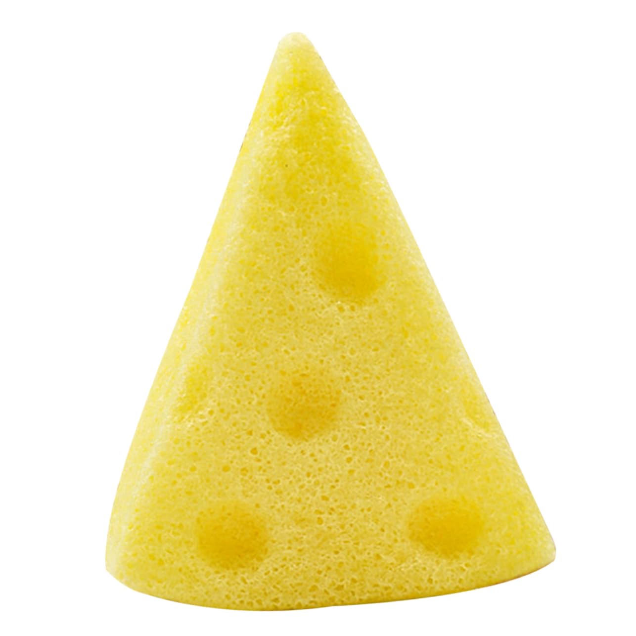Gogogmee Natural Moisturizing Cheese Shape Facial Cleaning Sponge Gentle Exfoliating Face Scrubbers for Sensitive Skin for Makeup Application Cleansing Highly Absorbent