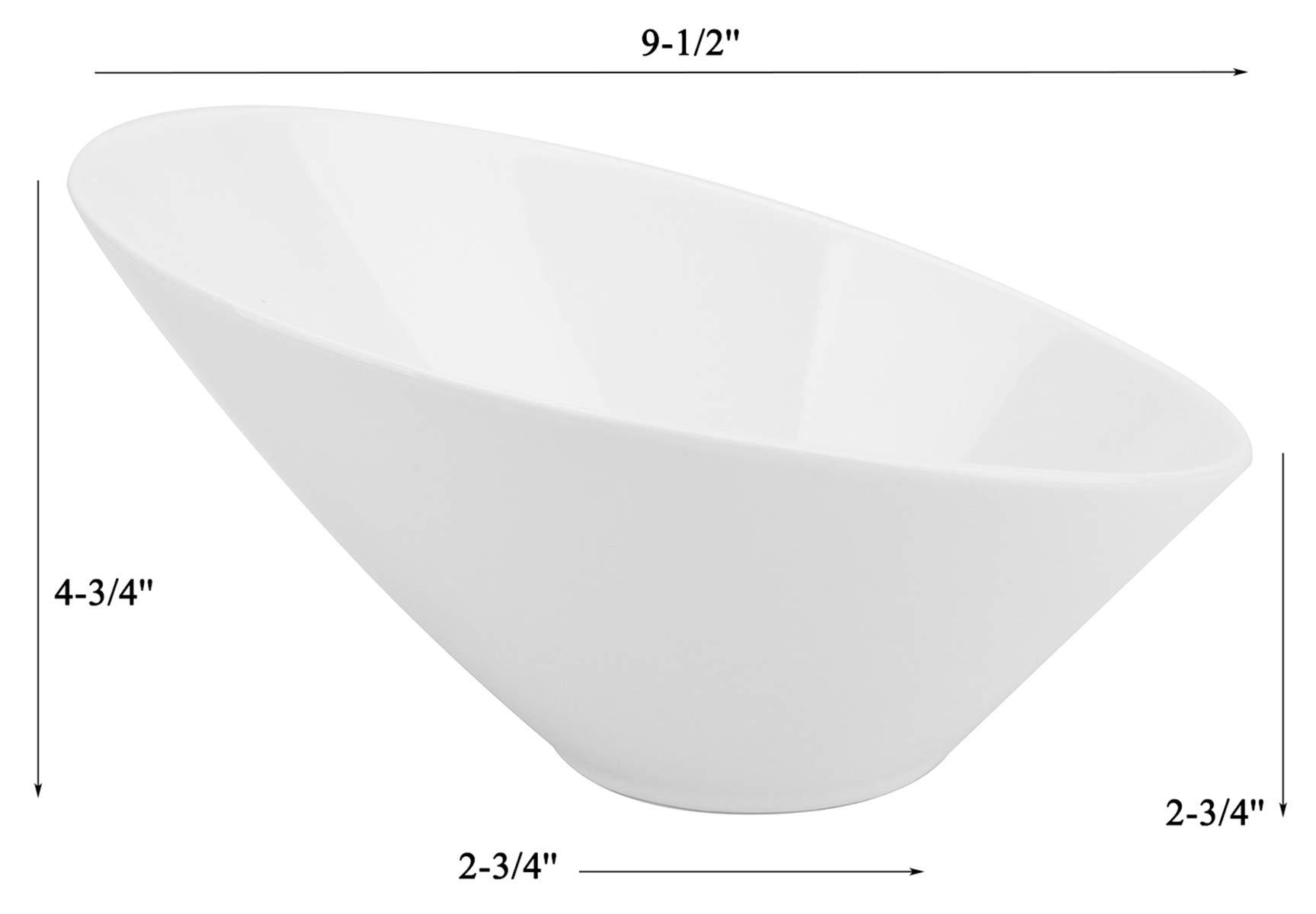 Yesland 2 Pack Porcelain Angled Serving Bowls - 26 Oz White Salad Bowls ...