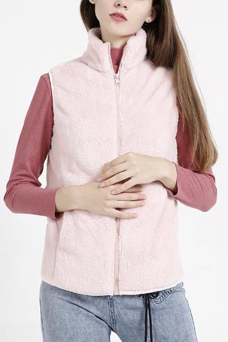 Gilets sans Manches pour Femme Duveteuse Légers et avec Poches Vêtements d'extérieur Duveteusepour l'automne et l'hiver