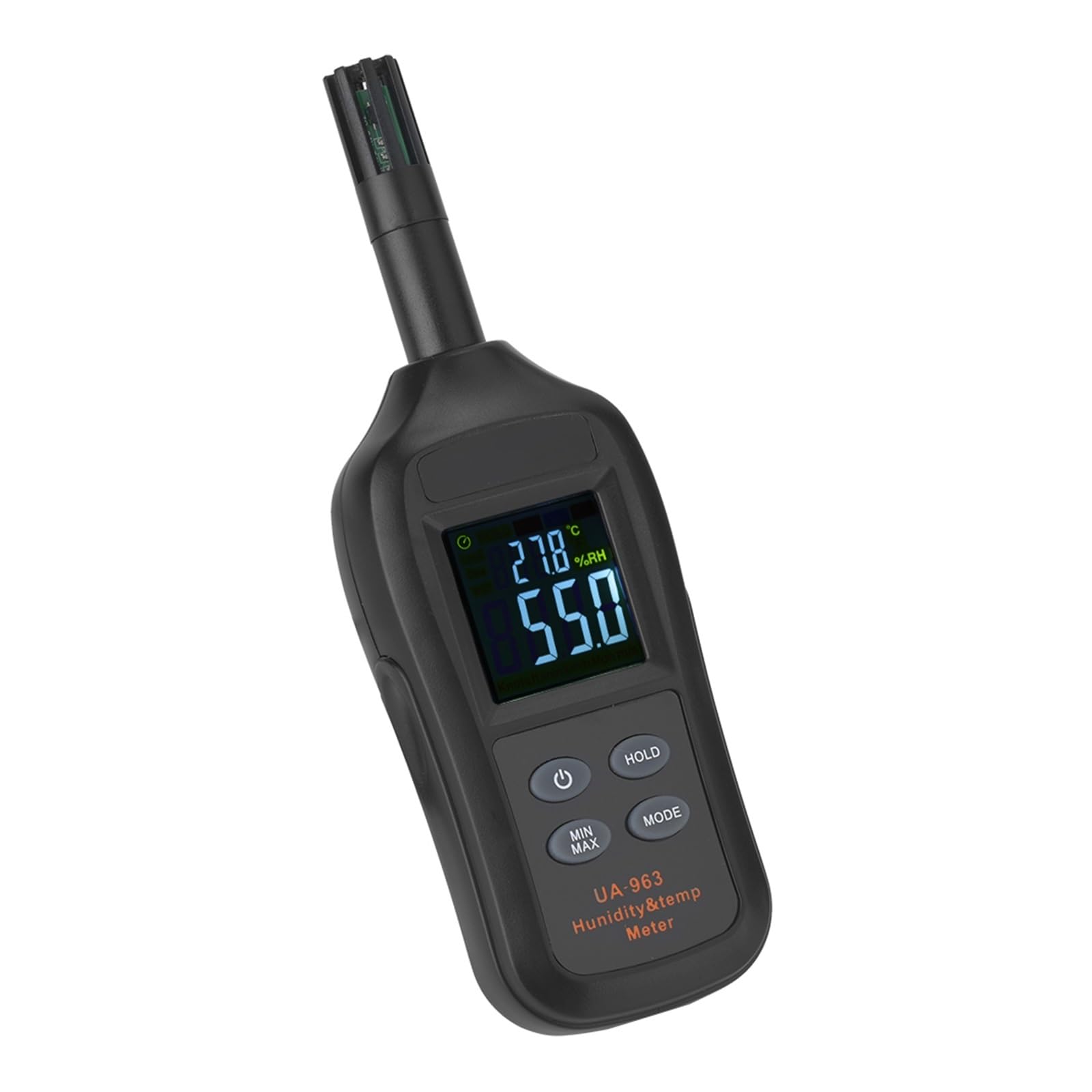 Termómetro higrómetro UA963, termómetro higrómetro digital UA963 con punto de rocío y temperatura de bulbo húmedo.