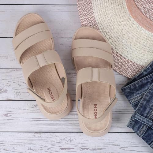 Image of Mochi Women's Beige Comfartable Casual Sandal with Adjustable Strap UK /5 EU /38 (33-1162)
