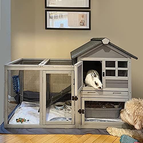Purlove Pet Rabbit Hutch Wooden Bunny Cage Small Animals