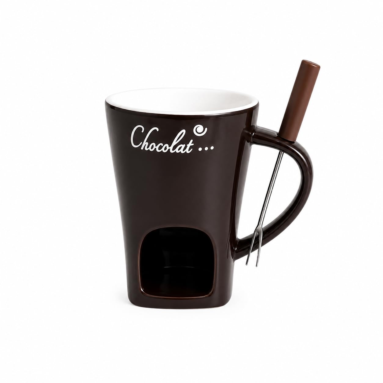 Coslifestore Ceramic Chocolate Fondue Mug with Fondue Fork | with Fondue Fork-picture-28