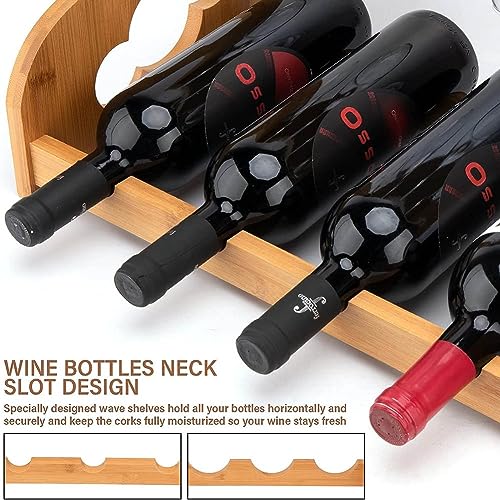 Soporte para botellas de vino de mesa para 4 botellas y 4 copas miniatura 5