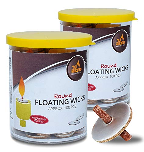 Round Floating Wicks - 200 Count Tub (Approx.), Cotton Wicks