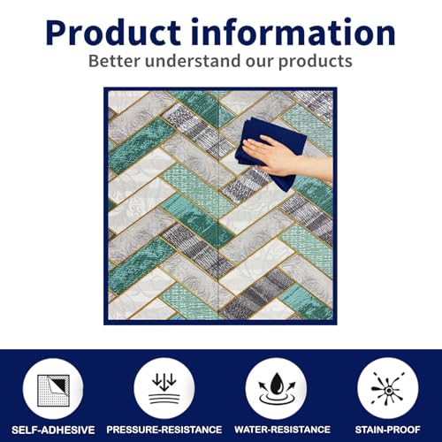 Image of WrapWall 3D Wallpaper Self Adhesive Foam Pack of 2 (70x70 cm) | Waterproof Brick Design Wallpaper |Peel & Stick DIY Wall Decor for Living Room Bedroom Kitchen (2, Green VShape)
