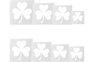 Large Shamrock Stencils (8Pcs) for St. Patrick's Day Decorations, Irish Painting, Woodworking...